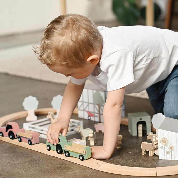 Toddler Marble Run Small Foot Wooden Pastel Railway Set – Train With ...