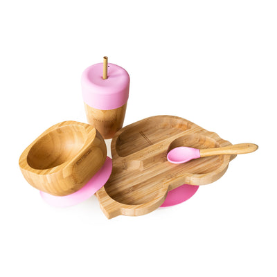 Eco-rascals-Bamboo-Suction-Tableware-Set-Car-Pink