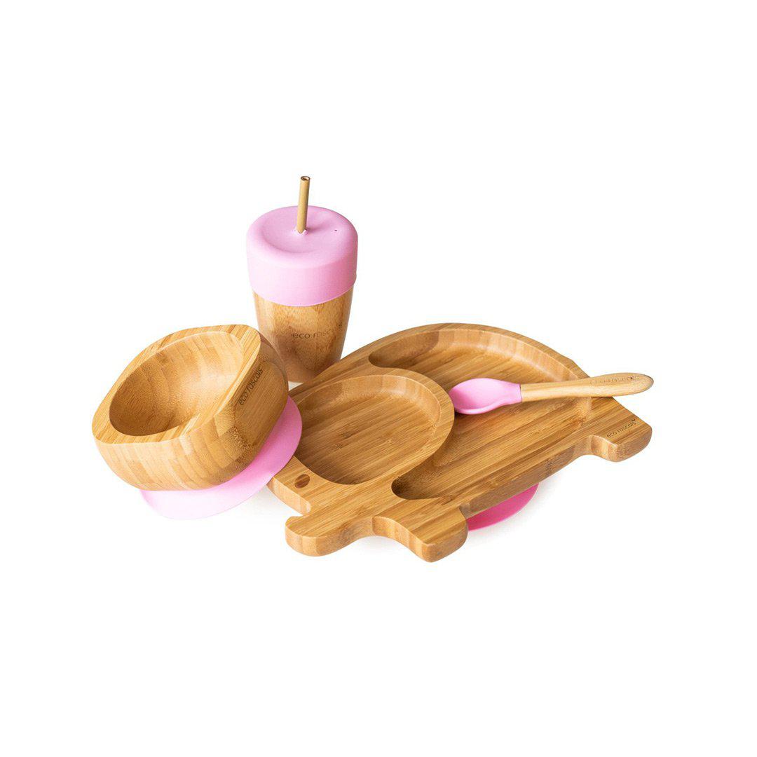 Eco-rascals-Bamboo-Suction-Tableware-Set-Elephant-Pink